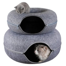 Load image into Gallery viewer, Donut Cat Bed Pet Cat Tunnel Interactive Game Toy
