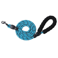 Load image into Gallery viewer, Reflective leash, multi-color nylon round rope, explosion-proof dog leash, foam handle leash
