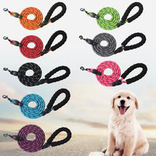 Load image into Gallery viewer, Reflective leash, multi-color nylon round rope, explosion-proof dog leash, foam handle leash
