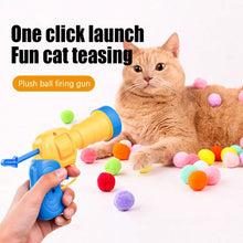 Load image into Gallery viewer, Cat Toys Interactive Launch Training Toy Cat Plush Supplies Ball Games Stretch Gun Silent Ball Shooting Pet Toy Toys Plush K0F9
