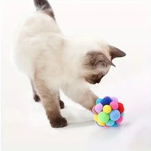 Load image into Gallery viewer, 3PCS Cat Toys Cat Plush Ball Toy Pet Elastic Bell Ball Self Hi Ball Playing Cat Colorful Woolen Ball
