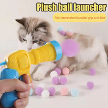 Load image into Gallery viewer, Cat Toys Interactive Launch Training Toy Cat Plush Supplies Ball Games Stretch Gun Silent Ball Shooting Pet Toy Toys Plush K0F9
