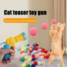 Load image into Gallery viewer, Cat Toys Interactive Launch Training Toy Cat Plush Supplies Ball Games Stretch Gun Silent Ball Shooting Pet Toy Toys Plush K0F9
