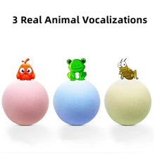 Load image into Gallery viewer, Cat Toys Balls Sound Frogs Birds Chirping Crickets EVA Balls Rolling Cat Plush Soft Self-Heeling Teaser Toys Pet Accessories
