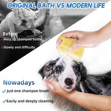 Load image into Gallery viewer, Pet Dog Shampoo Brush 2.7oz 80ml Cat Massage Comb Grooming Scrubber  for Bathing Short Hair Soft Silicone Rubber
