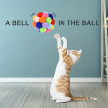 Load image into Gallery viewer, 3PCS Cat Toys Cat Plush Ball Toy Pet Elastic Bell Ball Self Hi Ball Playing Cat Colorful Woolen Ball
