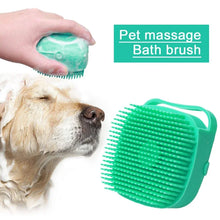 Load image into Gallery viewer, Pet Dog Shampoo Brush 2.7oz 80ml Cat Massage Comb Grooming Scrubber  for Bathing Short Hair Soft Silicone Rubber
