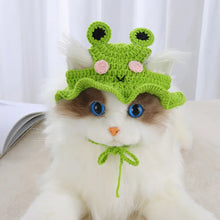 Load image into Gallery viewer, Cute Cat Hat Funny Hand-made Knitting Puppy Caps Pets Party Cosplay Headwear Elastic Dog Kitten Hat Hair Decoration
