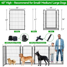 Load image into Gallery viewer, Outdoor 12 Panels Heavy Duty Dog Pen 40&quot; Height Puppy Playpen Anti-Rust Exercise Fence with Doors for Large/Medium/Small Pet
