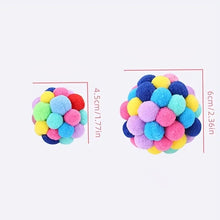 Load image into Gallery viewer, 3PCS Cat Toys Cat Plush Ball Toy Pet Elastic Bell Ball Self Hi Ball Playing Cat Colorful Woolen Ball
